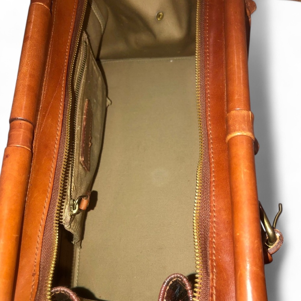 RALPH LAUREN Tartan Plaid Brown Green Doctor Boston Weekend Travel Suitcase - Picture 10 of 17